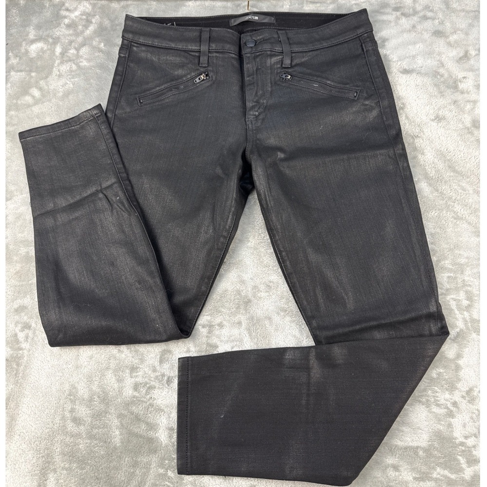Joe's Jeans The Ultra Slim Fit Coated Black Skinny Ankle Pants 31